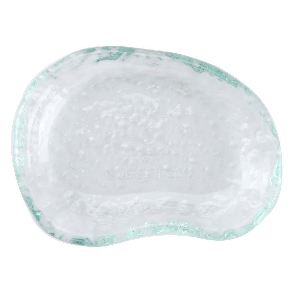 10 Strawberry Street HD2503OC Izabel Lam Morning Tide 3 1/2" x 4 1/2" Ocean Clear Glass Elliptical Dish - 48/Case
