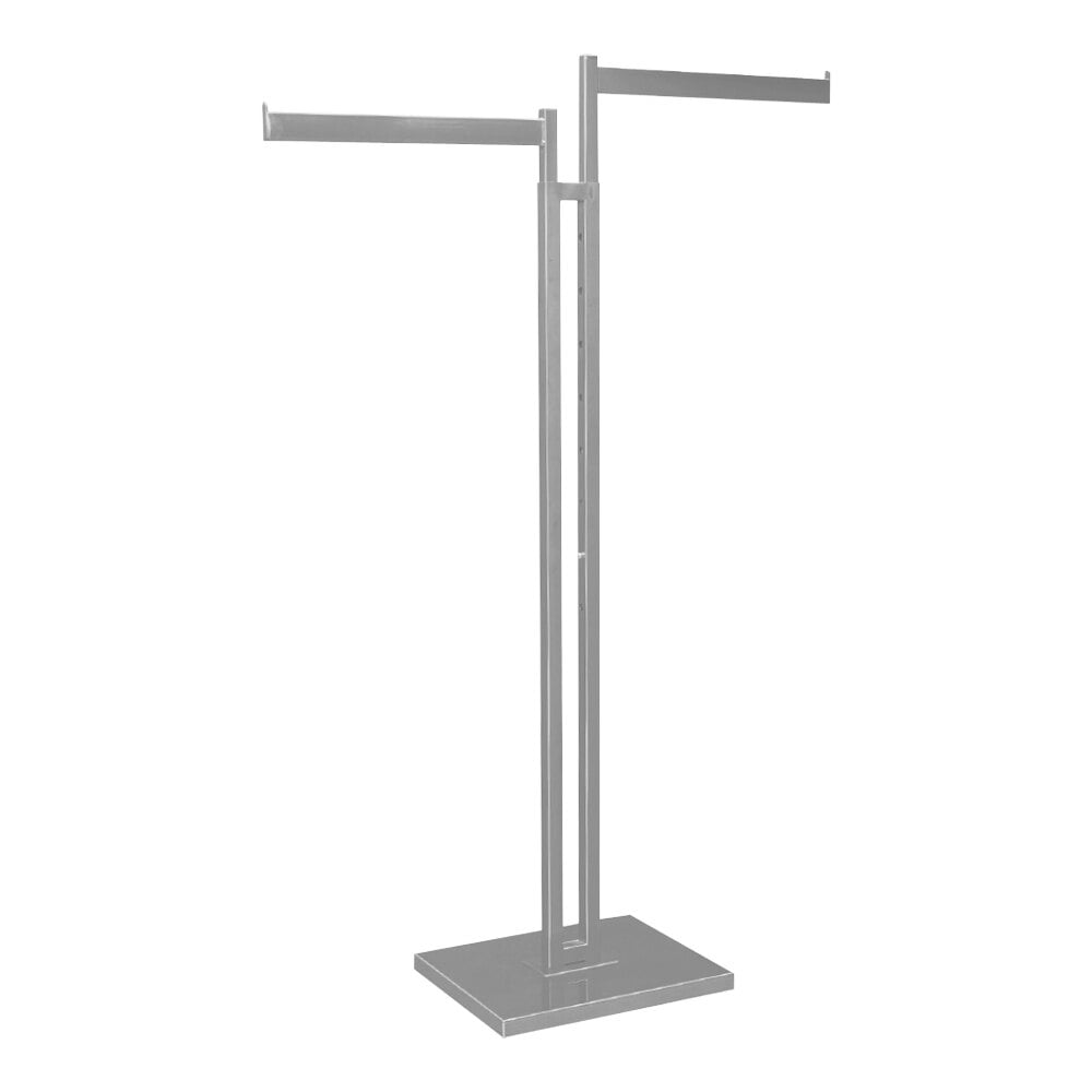 12" x 15" x 70" Chrome 2-Way Clothing Rack with 2 Straight Arms