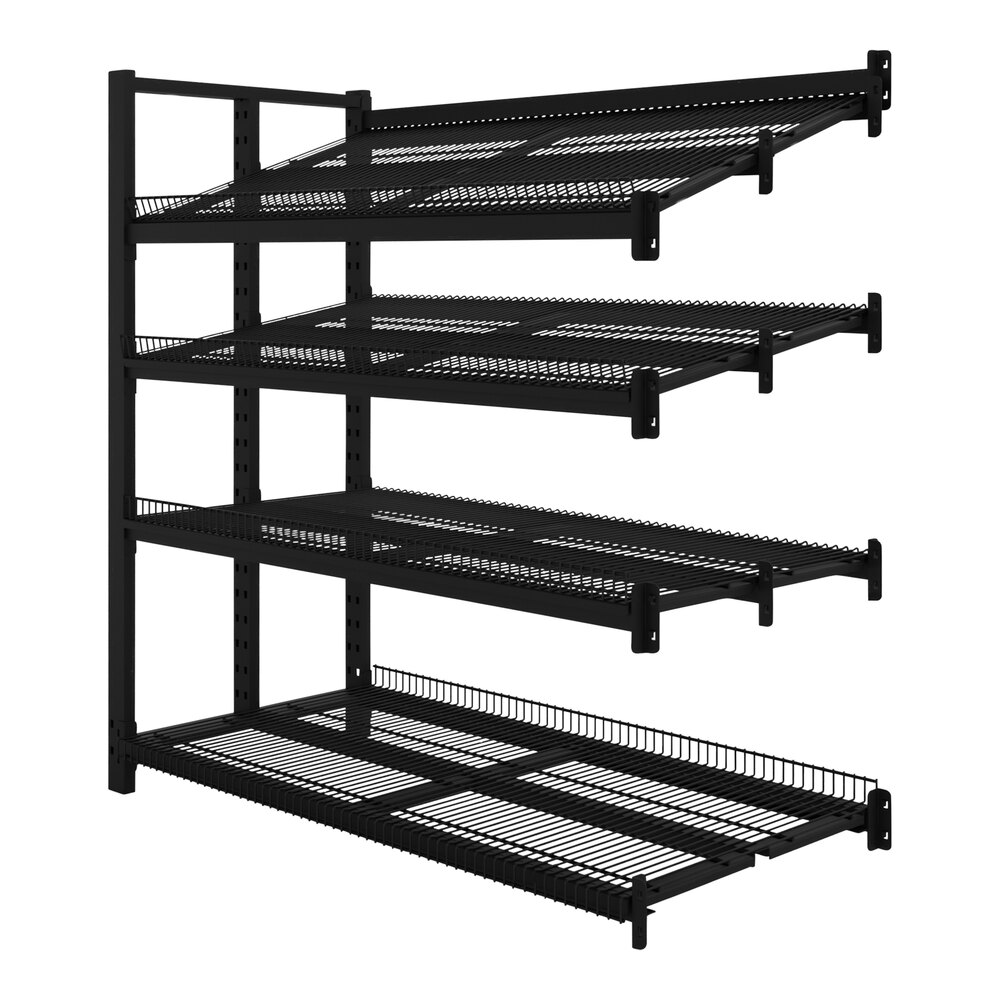 Wanzl 48" x 36" x 78" 4-Shelf Beer Cave Cooler Add-On Shelving Unit