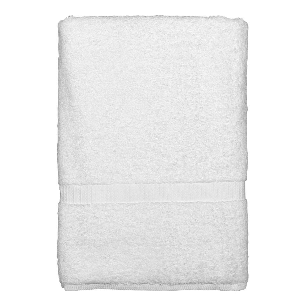 Garnier-Thiebaut Zephyr 35" x 68" White 100% Combed Terry Cotton Bath Sheet 25 lb. - 12/Case