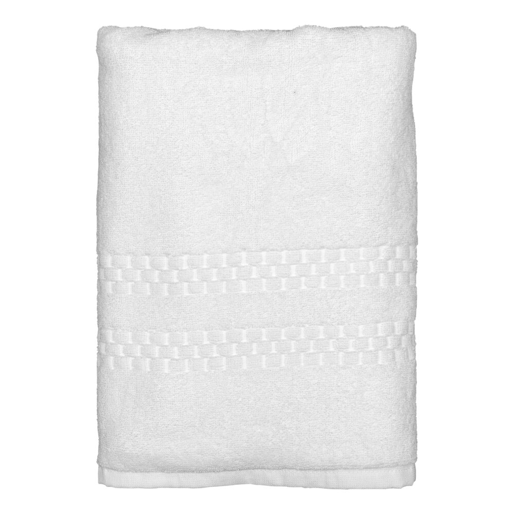 Garnier-Thiebaut Mistral 27" x 54" White 100% Combed Terry Cotton Bath Towel 17 lb. - 16/Case
