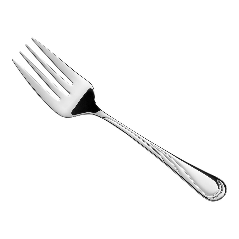 Acopa Swirl 8 3/4" 18/8 Stainless Steel Extra Heavy Weight Serving Fork
