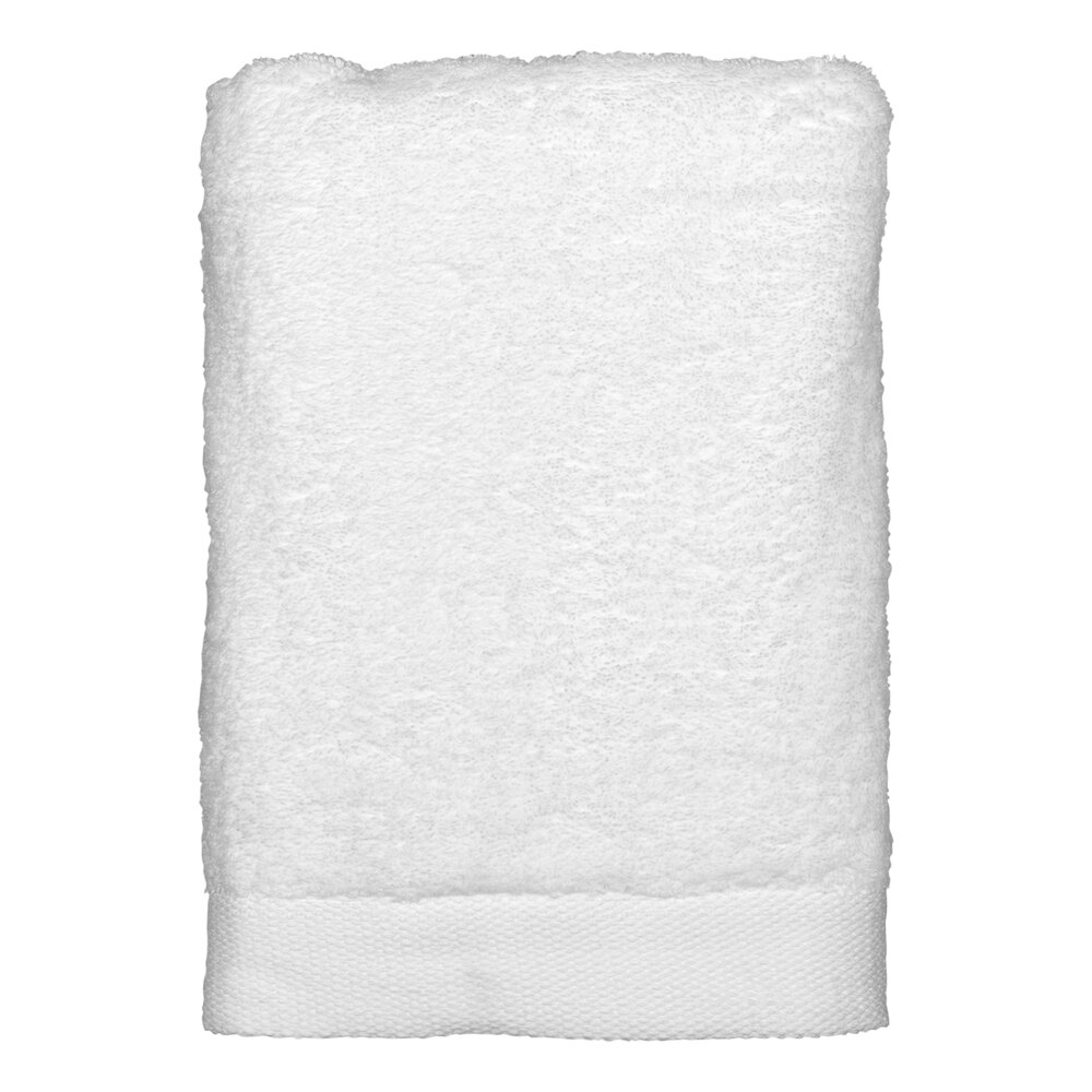 Garnier-Thiebaut Royal 27" x 54" White 100% Zero-Twist Combed Terry Cotton Bath Towel 13.25 lb. - 18/Case