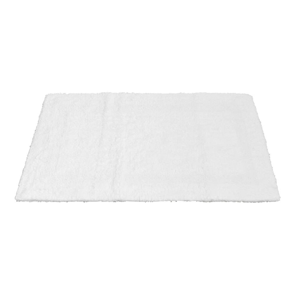 Garnier-Thiebaut Saturne 22" x 34" White 100% Cotton Bath Rug - 12/Case