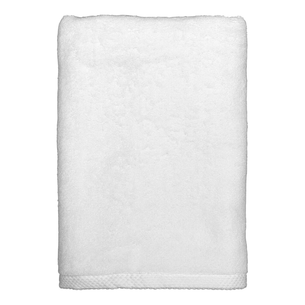 Garnier-Thiebaut Metro 27" x 54" White 100% Combed Terry Cotton Bath Towel 17 lb. - 20/Case