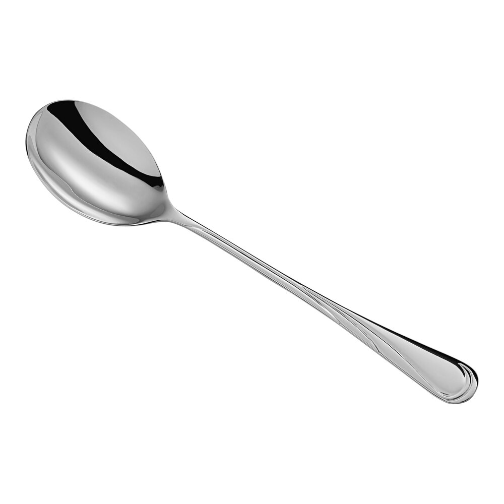 Acopa Swirl 11 1/2" 18/8 Stainless Steel Extra Heavy Weight Solid Serving Spoon
