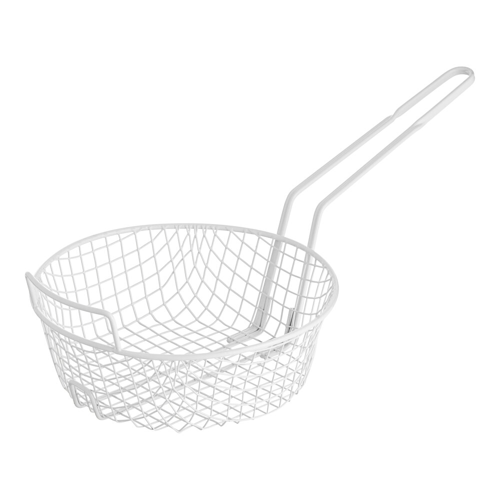 Choice 10" Epoxy-Coated Coarse Mesh Breading Basket with Helper Handle