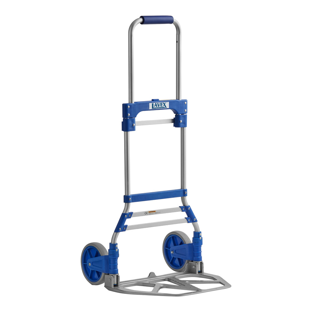 Lavex 200 lb. Aluminum Folding Hand Truck with 7" TPR Wheels and Telescoping Handle