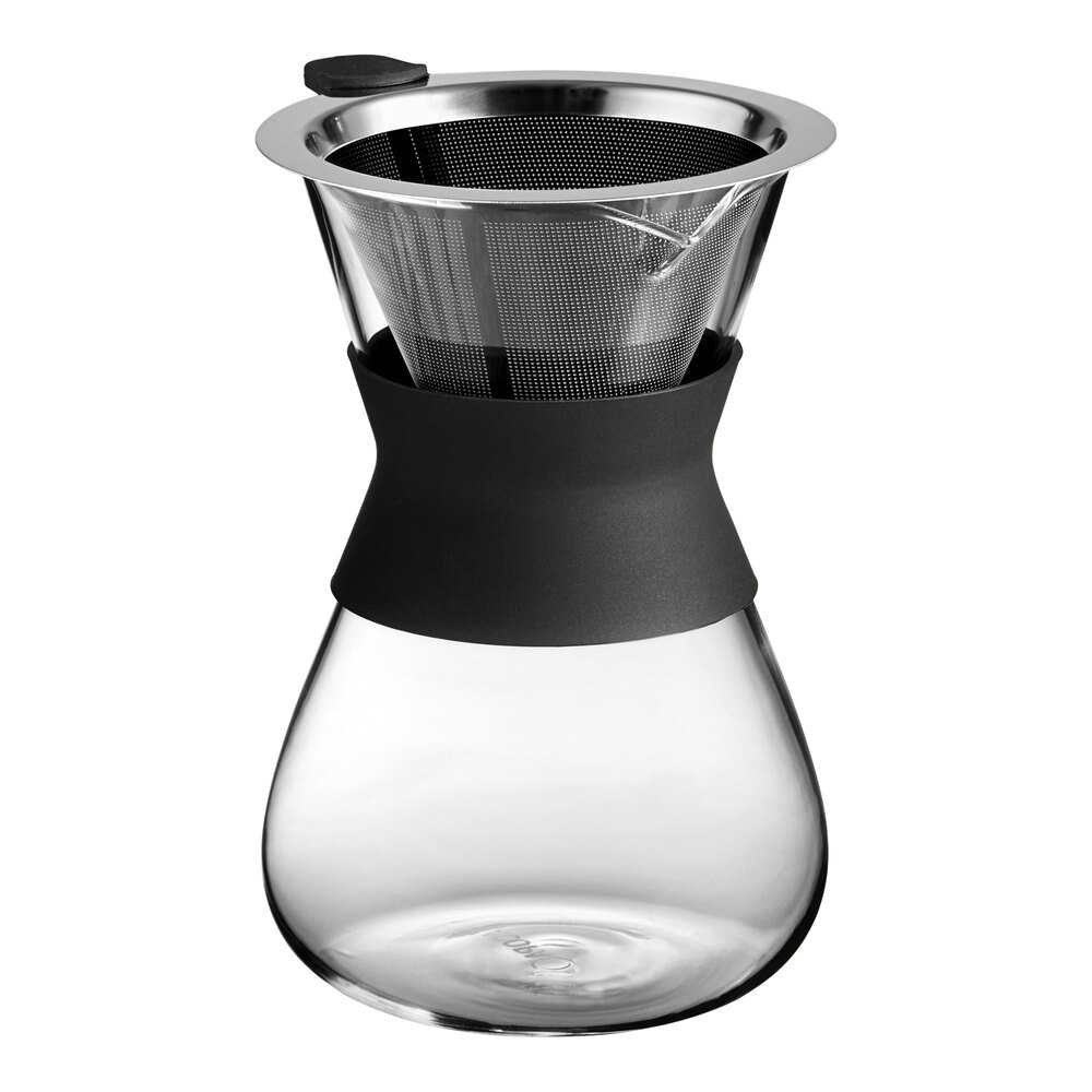 Acopa 3-Cup Glass Pour Over Drip Pot with Silicone Collar