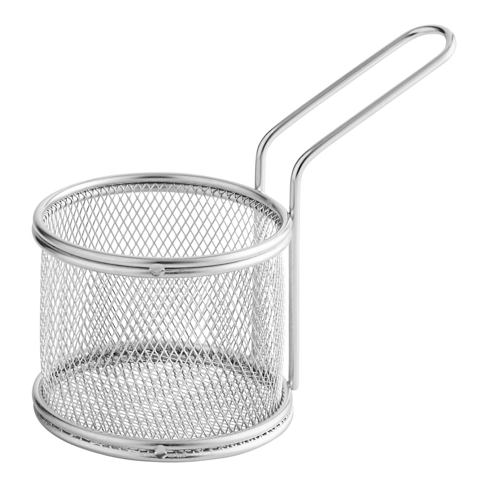 Choice 3" Stainless Steel Round Mini Fry Basket