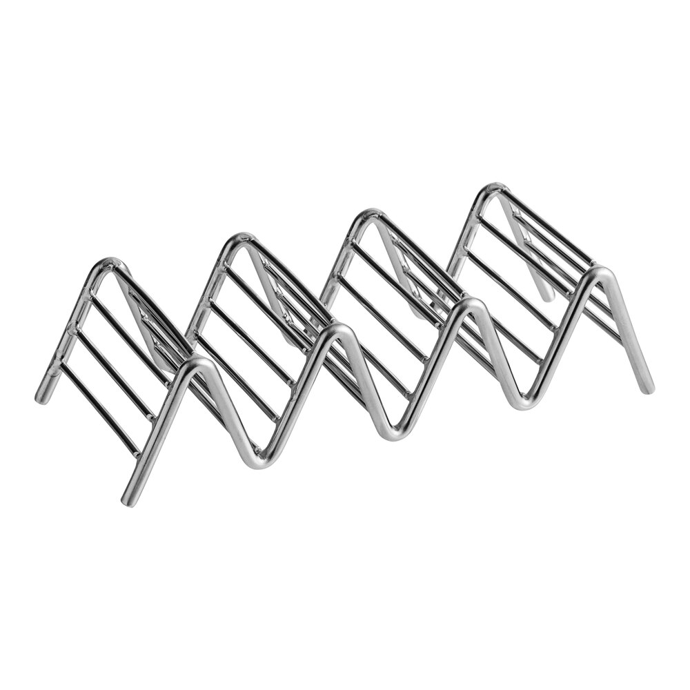 Clipper Mill by G.E.T. 4-81858 Specialty Servingware 6" x 2 1/2" Stainless Steel Taco Holder with 3 or 4 Compartments