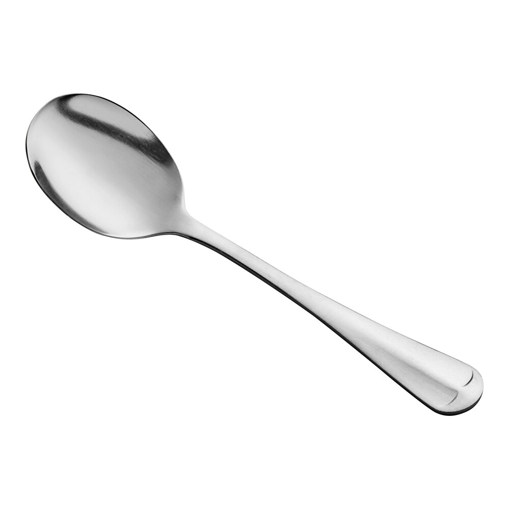Choice Midland 6" 18/0 Stainless Steel Medium Weight Bouillon Spoon - 12/Case