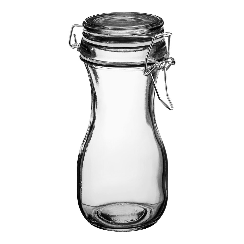 Acopa 8.5 oz. Glass Carafe with Resealable Lid - 12/Case