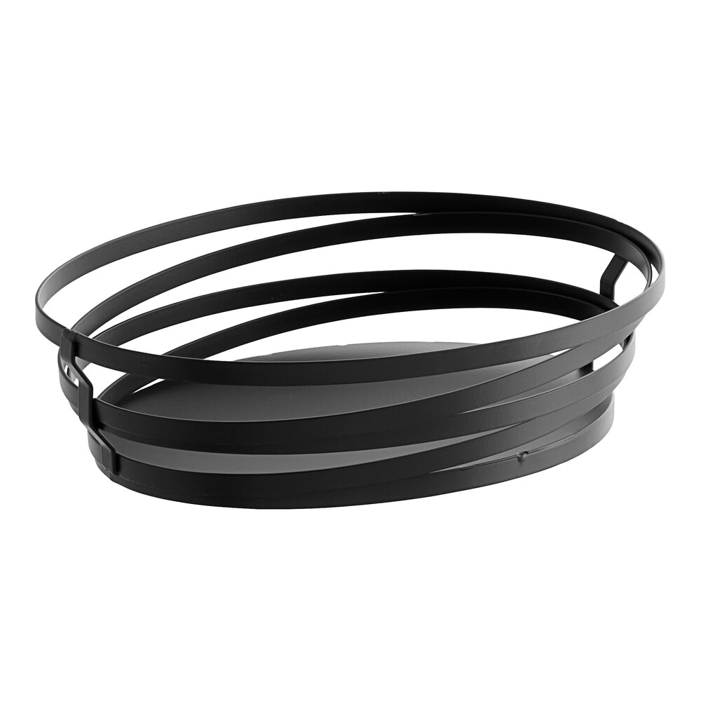 GET WB-972-MG Cyclone 9" x 7" Oval Metal Gray Wire Basket