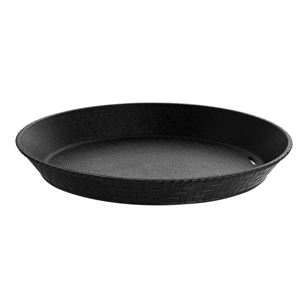 GET RB-890 10 1/2" Black Round Plastic Fast Food Basket - 12/Pack