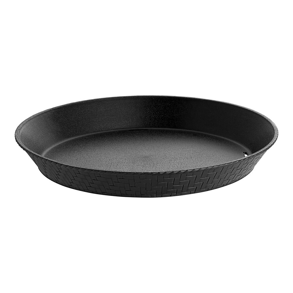 GET RB-891 12" Black Round Plastic Fast Food Basket - 12/Pack