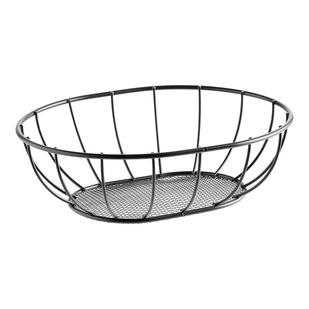 American Metalcraft SSB96 9" x 7" Straight-Sided Mesh Bottom Basket
