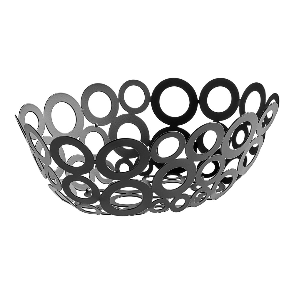 American Metalcraft WBW96 9" x 6" Oval Black Go-Go Basket