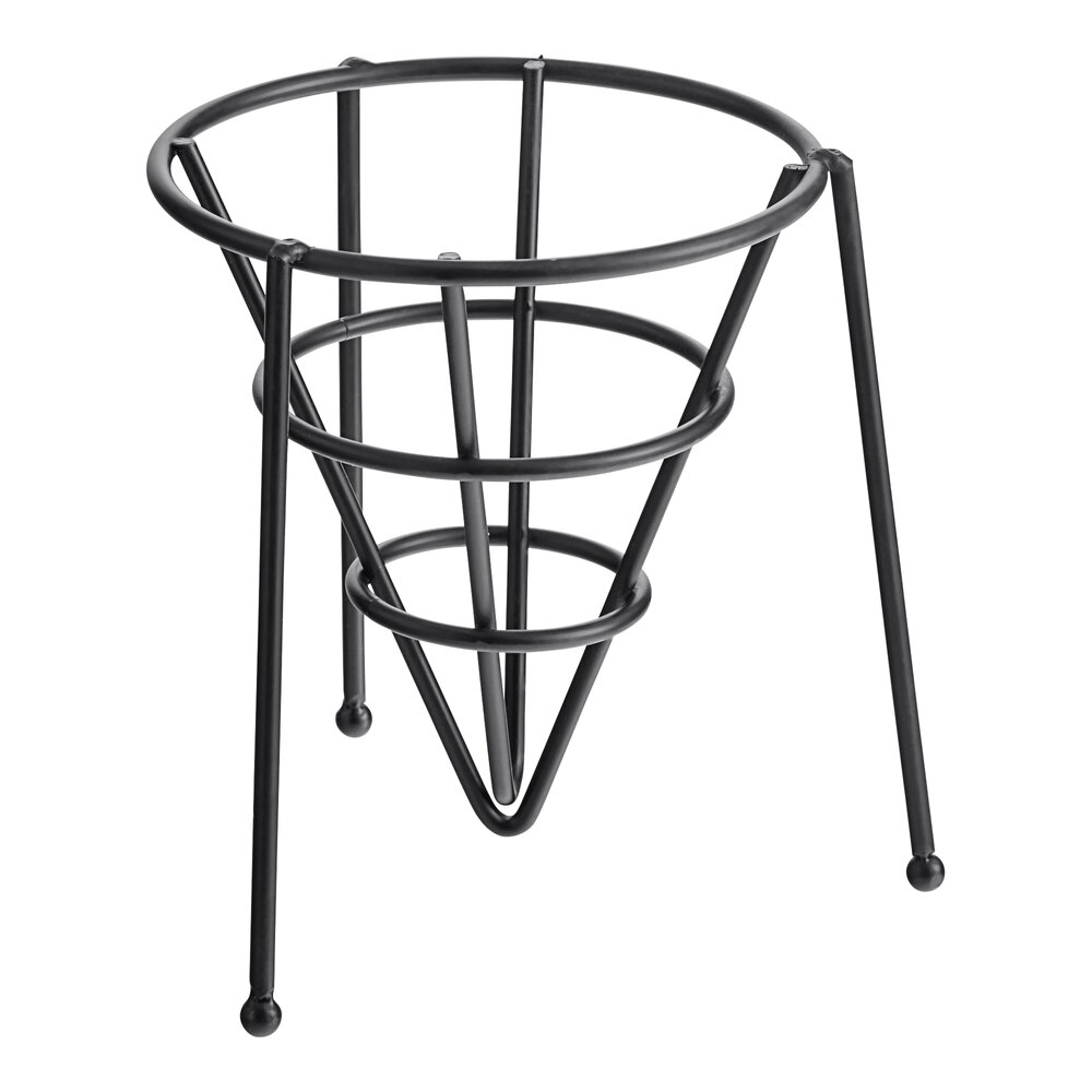 Clipper Mill by G.E.T. 4-33888 5" Black Wrought Iron Stackable Cone Basket with Teflon® Coating