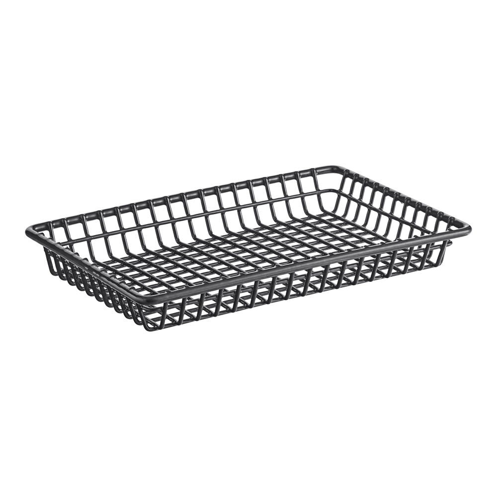 Clipper Mill by G.E.T. 4-35809 9" x 7" Black Polyethylene Coated Iron Rectangular Grid Basket
