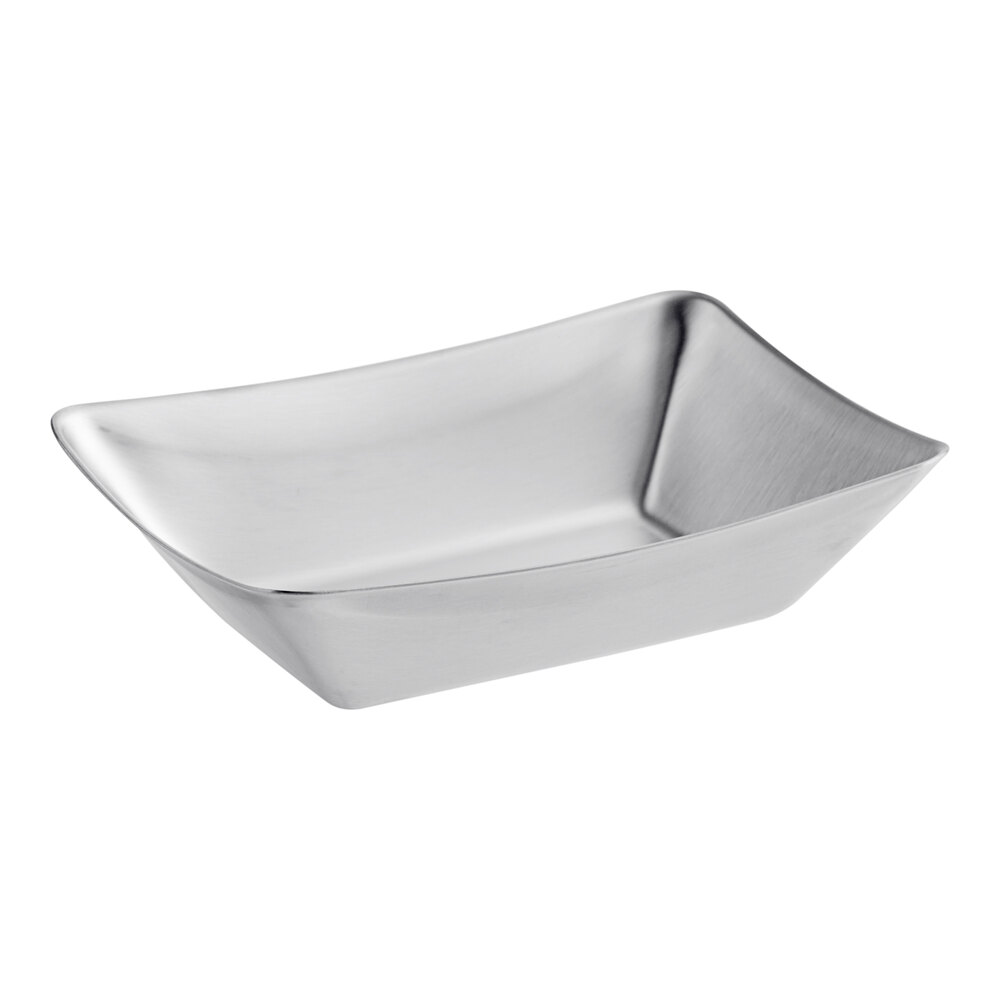 Tablecraft 20008 Better Burger 3 1/2" x 5" Stainless Steel Serving Basket