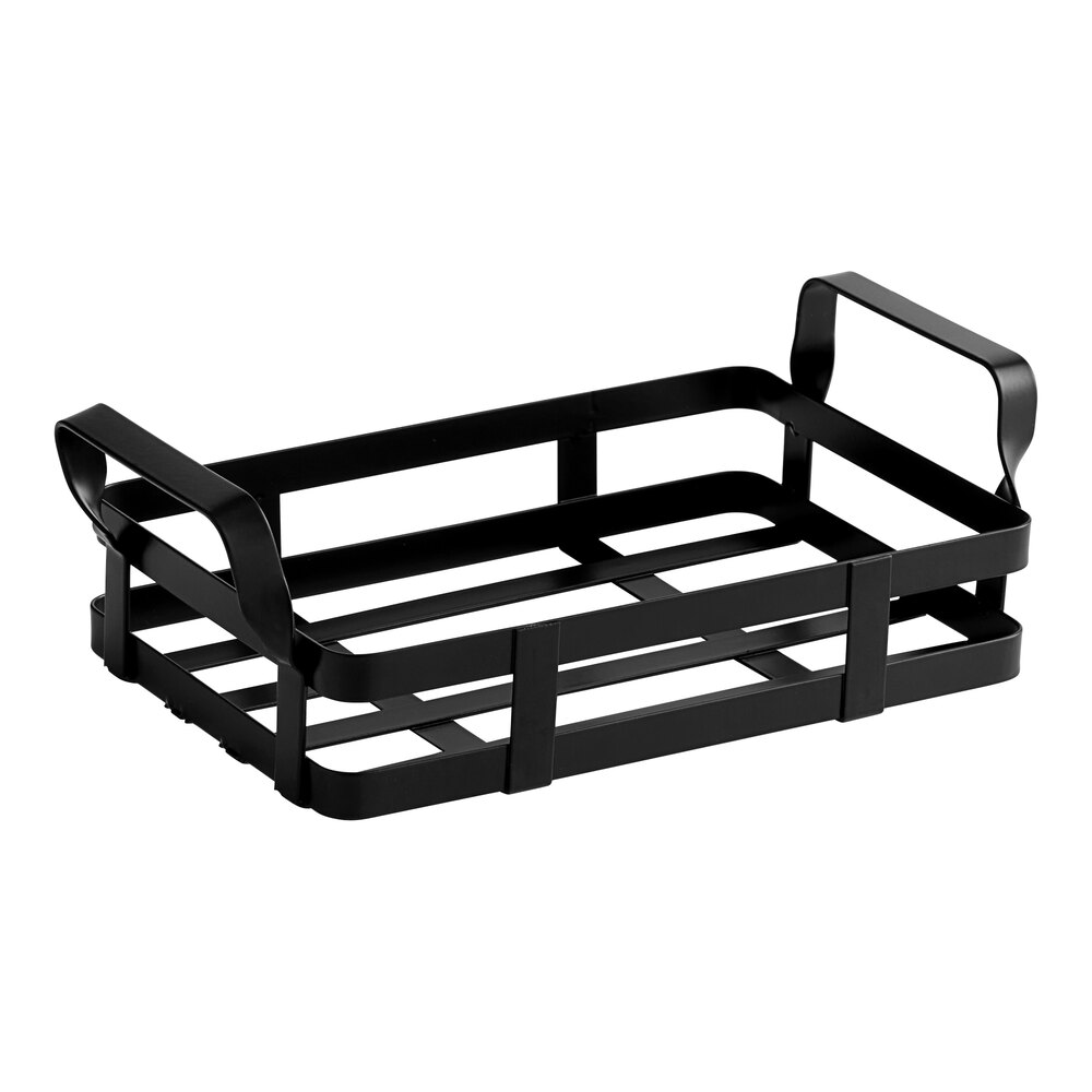 American Metalcraft BWC9 Black Rectangular Condiment Caddy - 9" x 6" x 3 1/2"