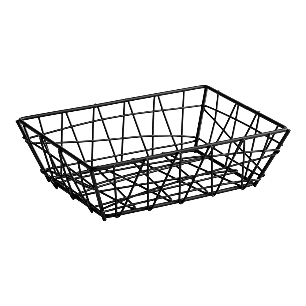 American Metalcraft BZZ95B Black Zorro Rectangular Basket - 9" x 6" x 2 1/2"