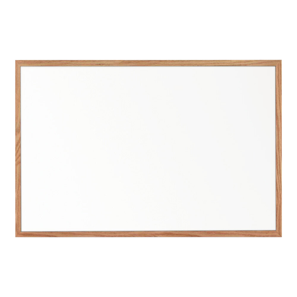 United Visual Products 36" x 24" Dry Erase Whiteboard with Oak Frame