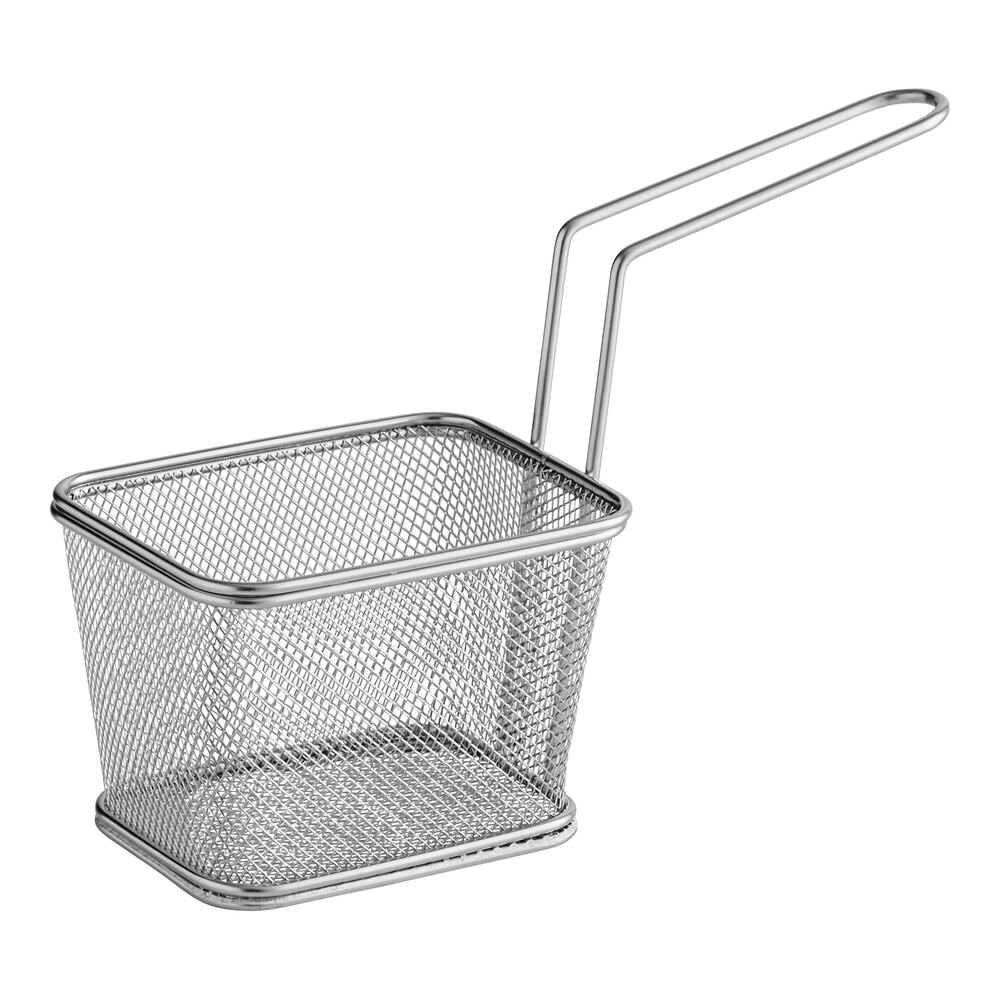 Clipper Mill by G.E.T. 4-81868 5" x 4" x 3 1/4" Stainless Steel Single Serving Mini Fry Basket