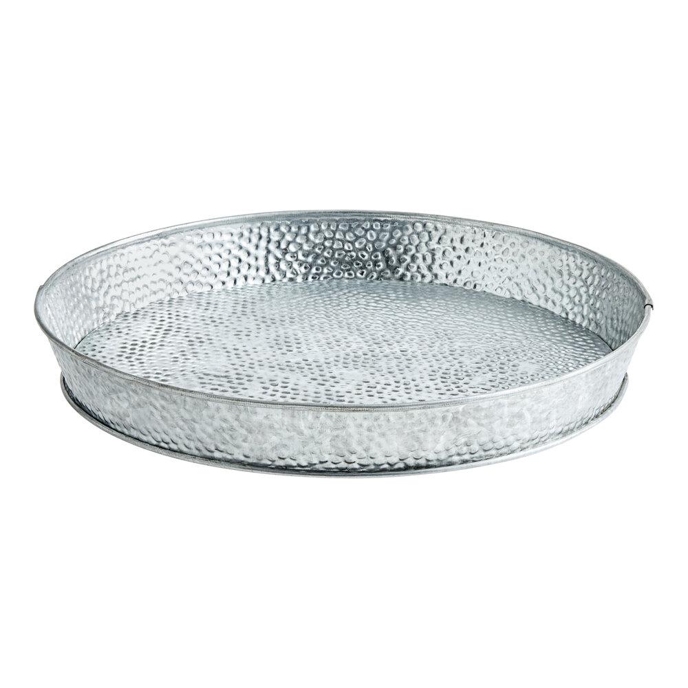 Tablecraft GP10 10 1/2" Galvanized Steel Round Platter