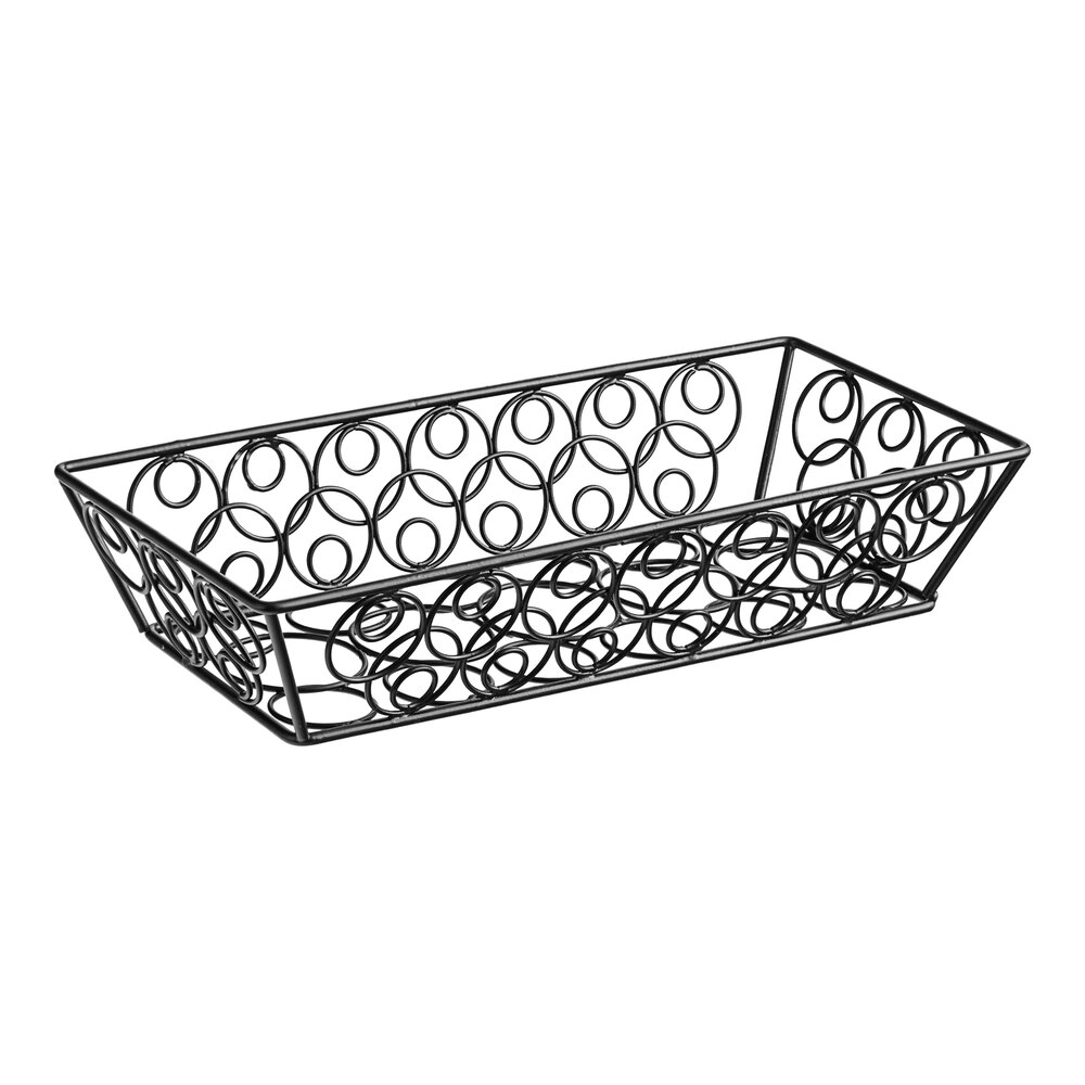 American Metalcraft LDLB2613 Black Loop-D-Loop Rectangular Basket - 13" x 6" x 2 3/4"