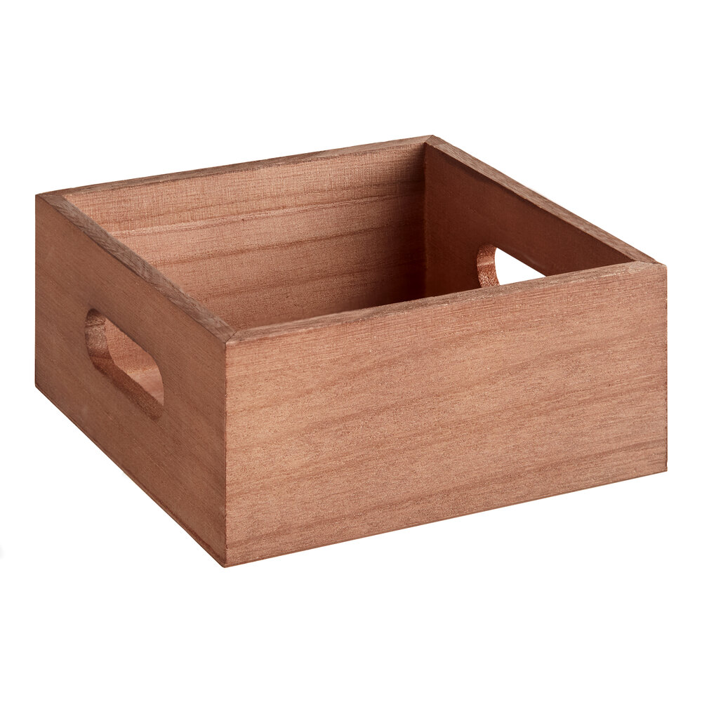 Choice Brown Wooden Display Crate / Condiment Caddy