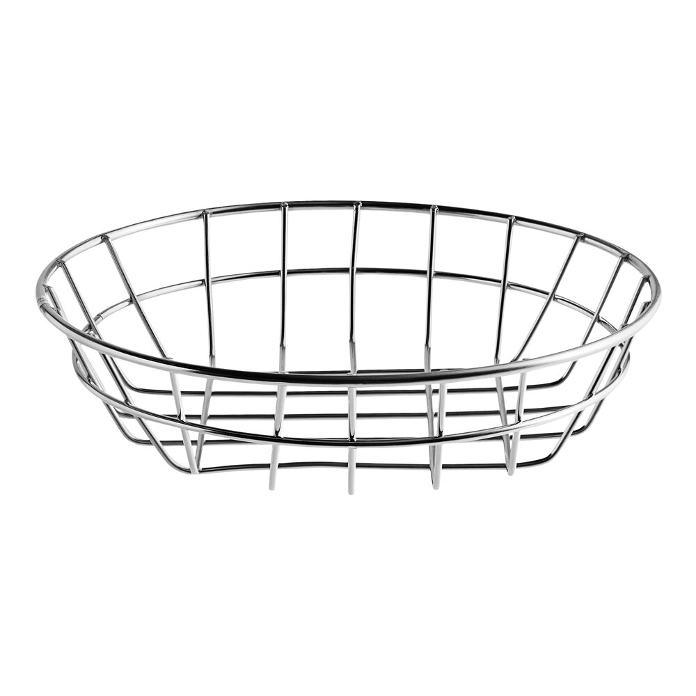 American Metalcraft WISS8 Stainless Steel Round Wire Basket 8"