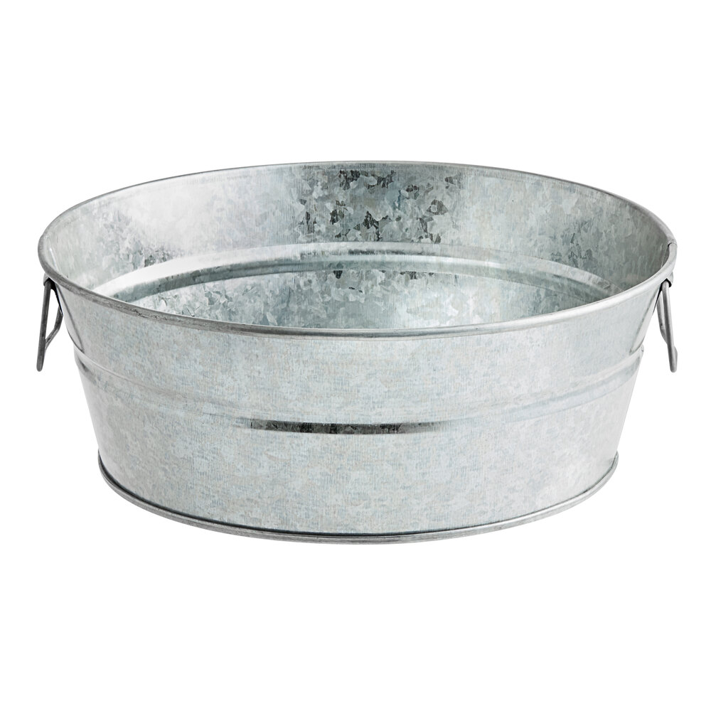 American Metalcraft MTUB93 9" x 3" Round Galvanized Metal Tub