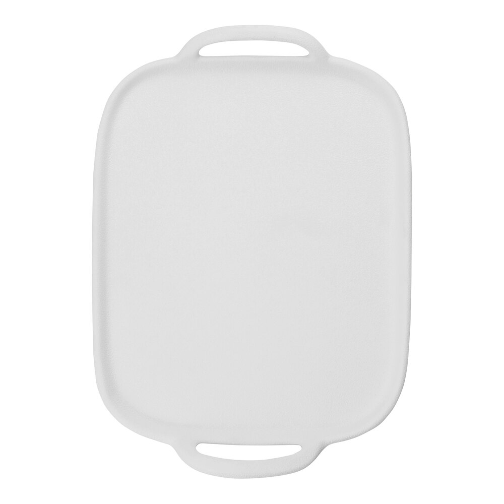 Tablecraft 12 1/4" x 8" Rectangular Faux Cast Iron White Melamine Serving Tray