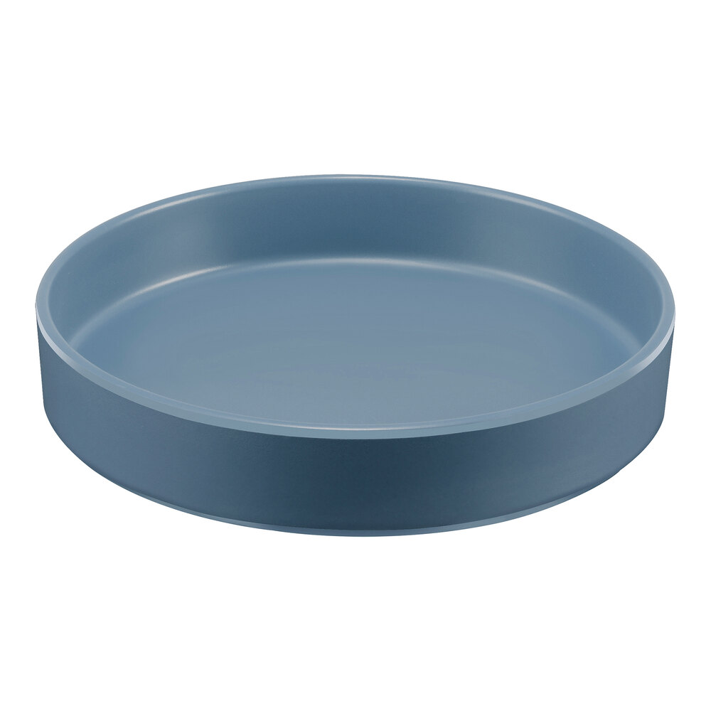 Cal-Mil Hudson 8" Stone Blue Raised Rim Melamine Plate