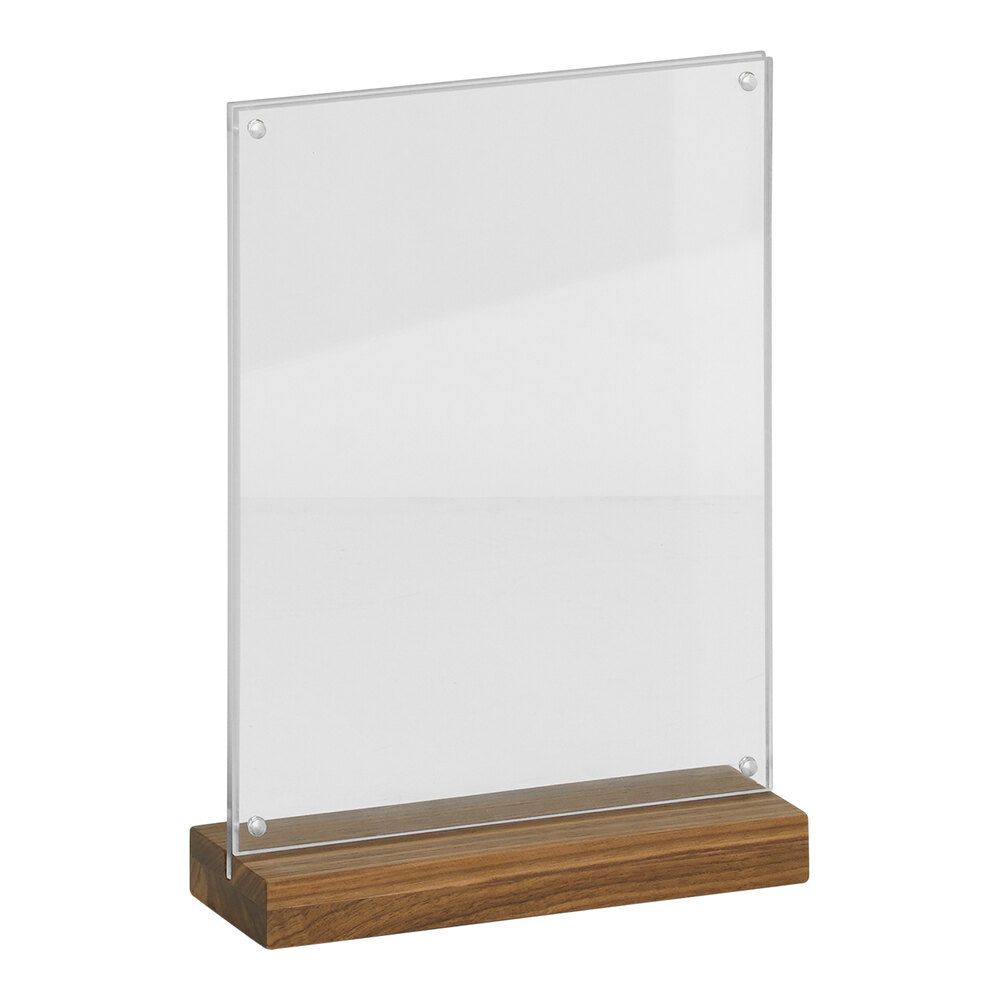 Cal-Mil Sydney 8 1/2" x 3" x 12 1/4" Walnut Base Card Holder