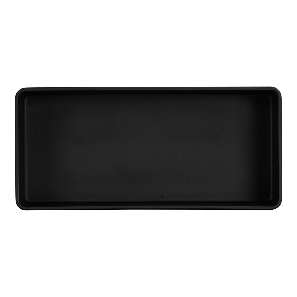 Cal-Mil Hudson 72 oz. Black Rectangular Raised Rim Melamine Serving Bowl