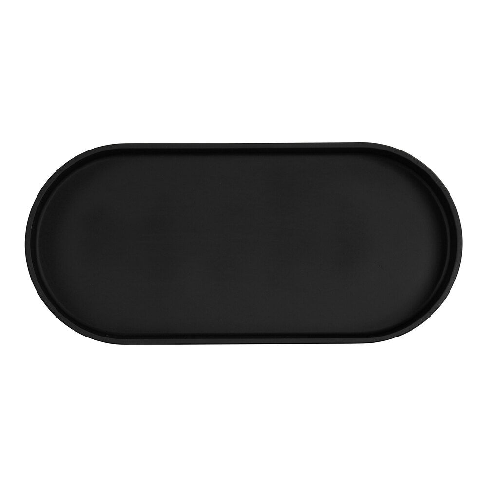 Cal-Mil Hudson 13" x 6" Black Oval Low Rim Melamine Platter