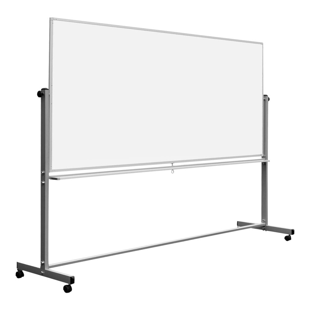 Luxor 96" x 40" Double-Sided Magnetic Whiteboard with Aluminum Frame and Mobile Stand MB9640WW