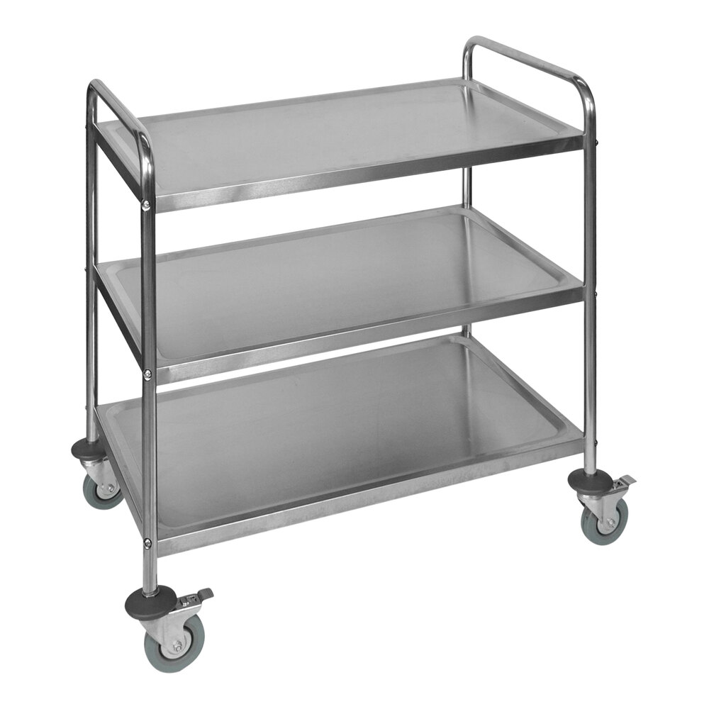 Luxor 33 1/2" x 21" x 37" 3-Shelf Stainless Steel Utility Cart ST-3