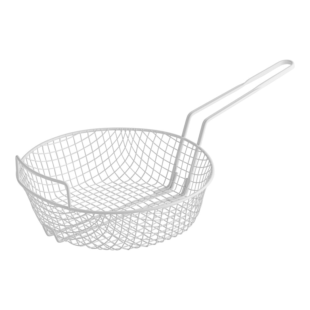Choice 12" Epoxy-Coated Coarse Mesh Breading Basket with Helper Handle