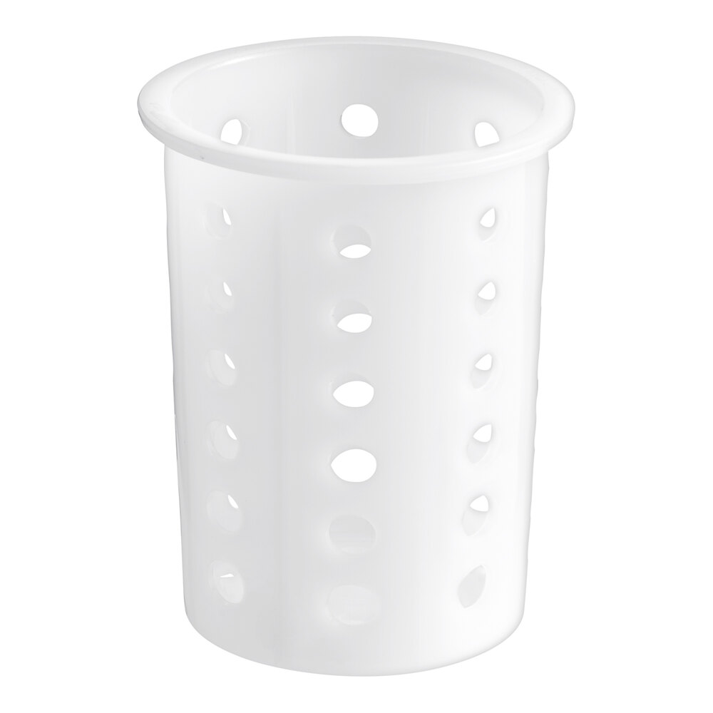 Vollrath 52643 White Perforated Plastic Flatware Cylinder