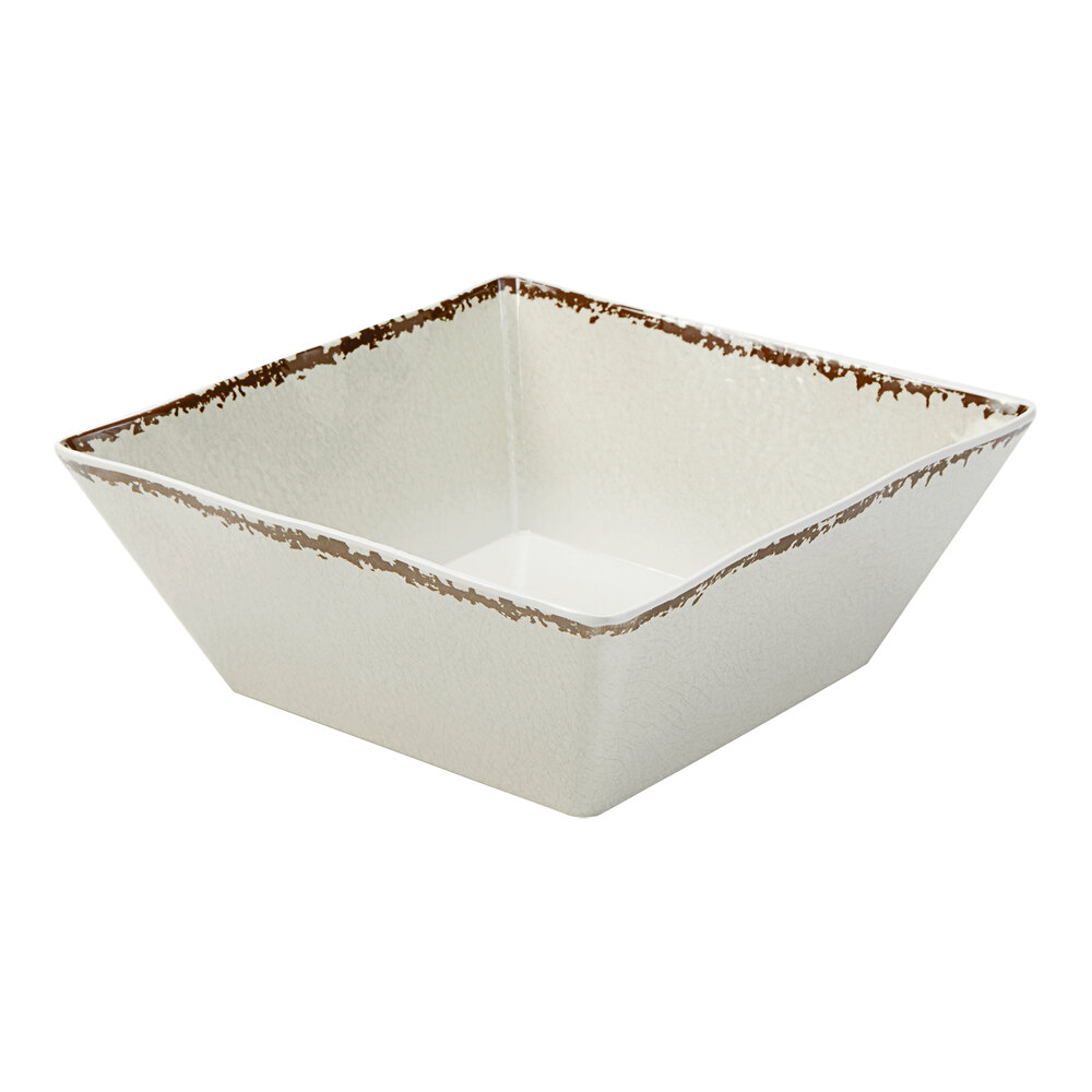 American Metalcraft AWMSQ117 Endurance 228 oz. Square Melamine Serving Bowl - Antique White