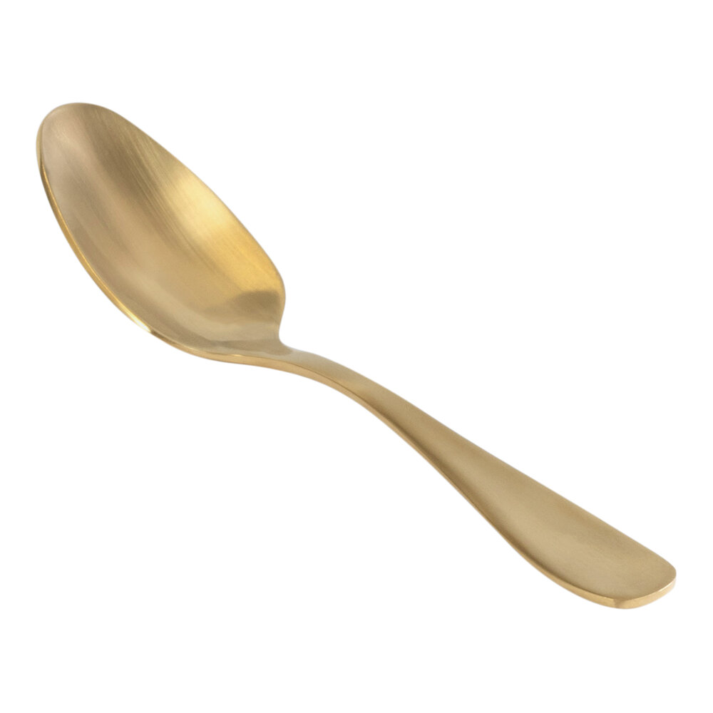 Front of the House Cameron 6" 18/10 Stainless Steel Extra Heavy Weight Matte Brass Teaspoon - 12/Case