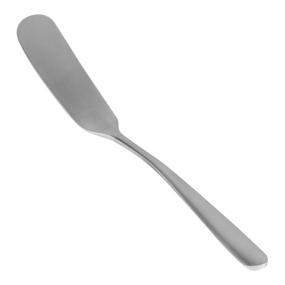 Front of the House Classic 6 3/4" 18/10 Stainless Steel Extra Heavy Weight Brushed Butter Knife - 12/Case