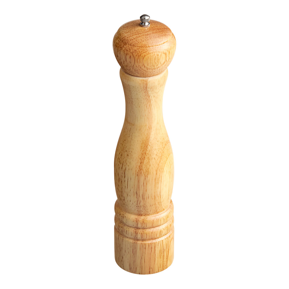 Acopa 12" Matte Natural Wooden Salt / Pepper Mill