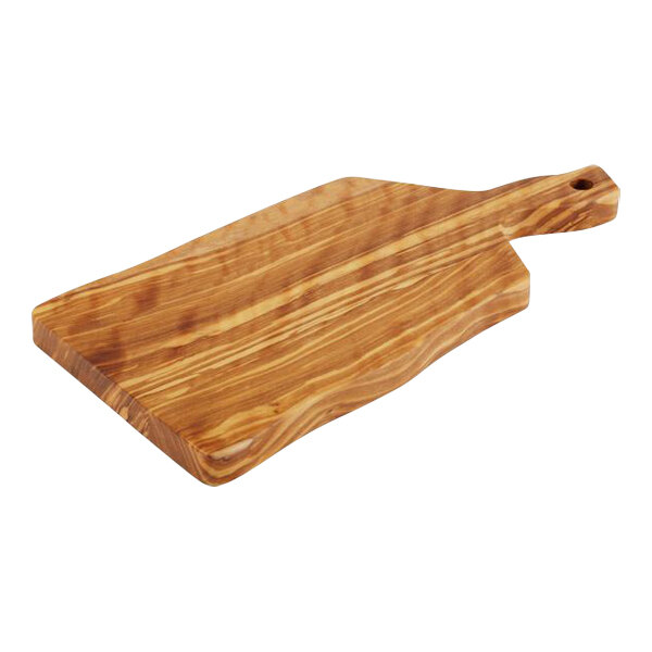 APS 9 7/8" x 4 7/8" x 1/2" Olive Wood Rectangular Serving Board with Handle