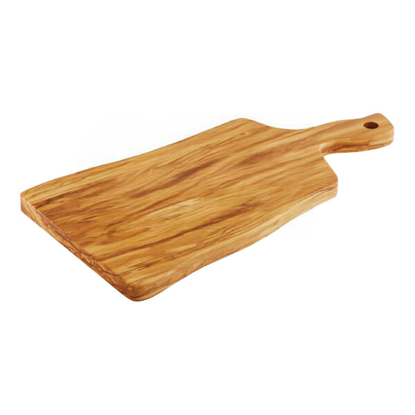 APS 13" x 6 1/4" x 1/2" Olive Wood Rectangular Serving Board with Handle
