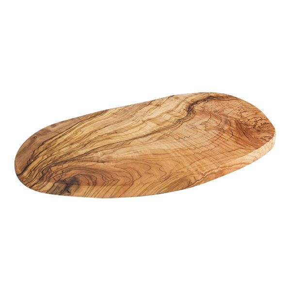 APS 13 3/4" x 8" x 1/2" Olive Wood Organic Serving Board